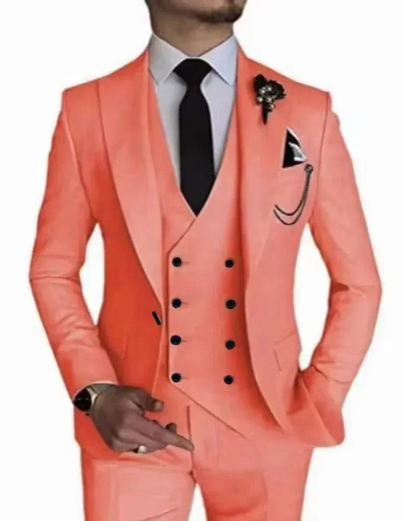 Men's peak lapel business 3piece blazer