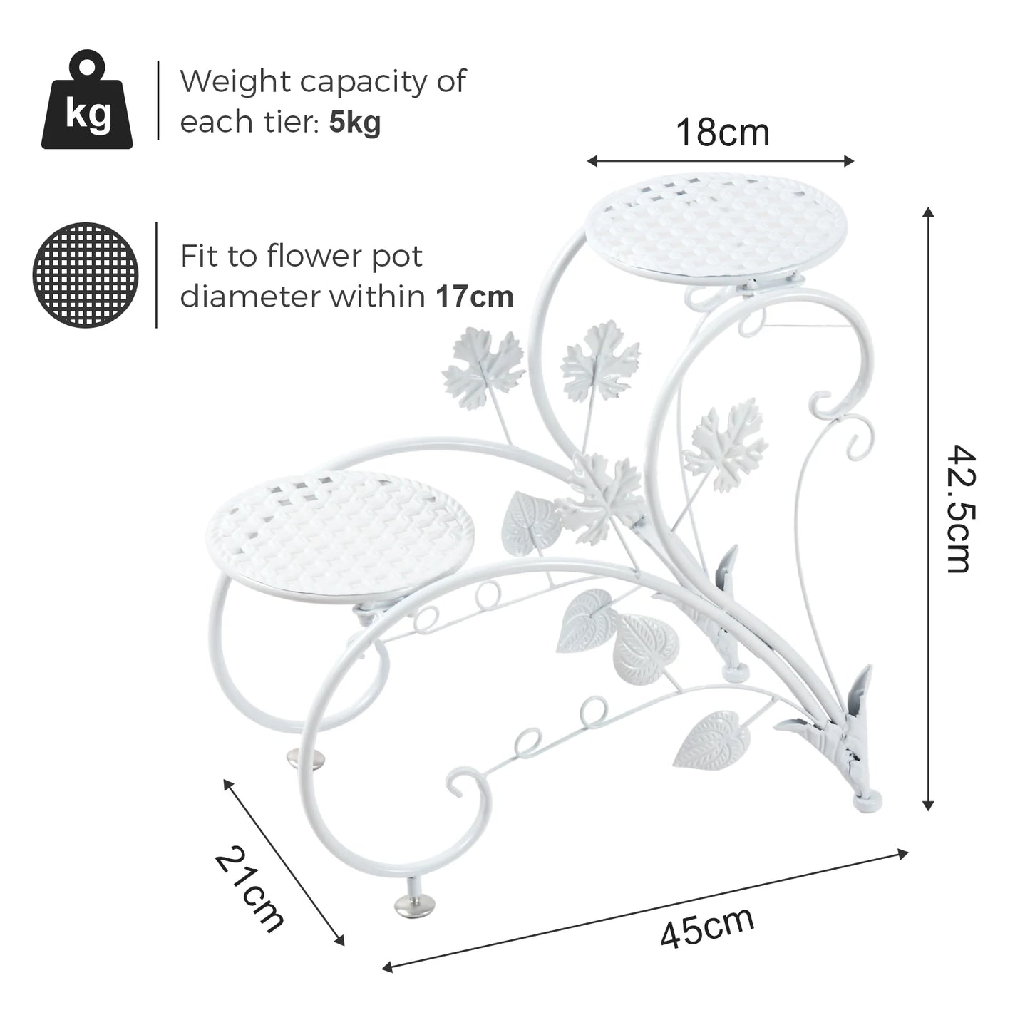 Rustproof metal plant stand