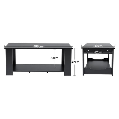 Simple wooden 2 tier coffee table