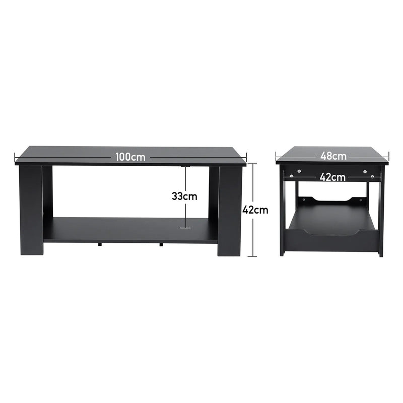 Simple Wooden 2 Tier Coffee Table