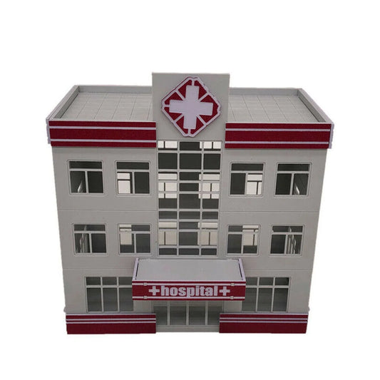 Railroad scenery modern medical centre hospital building diy