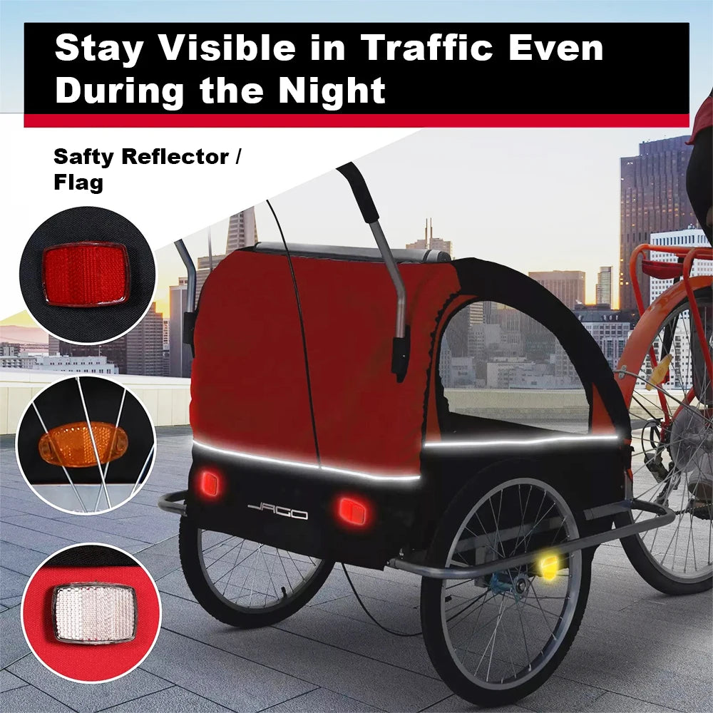 Foldable children's bicycle trailer