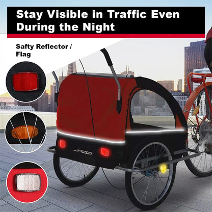 Foldable children's bicycle trailer