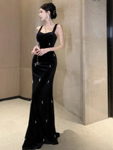 Elegant Velvet Long Dress