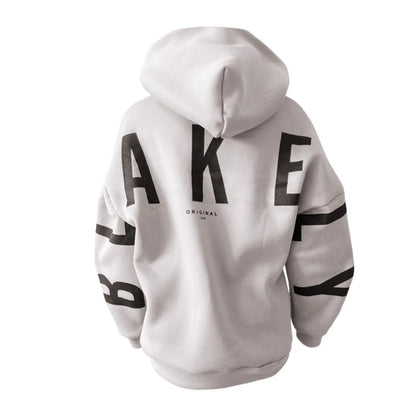 Women's letter printed long sleeved hooded pullover