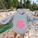 Women's Fleece Hooded Flower Embroidered Sweatshirt