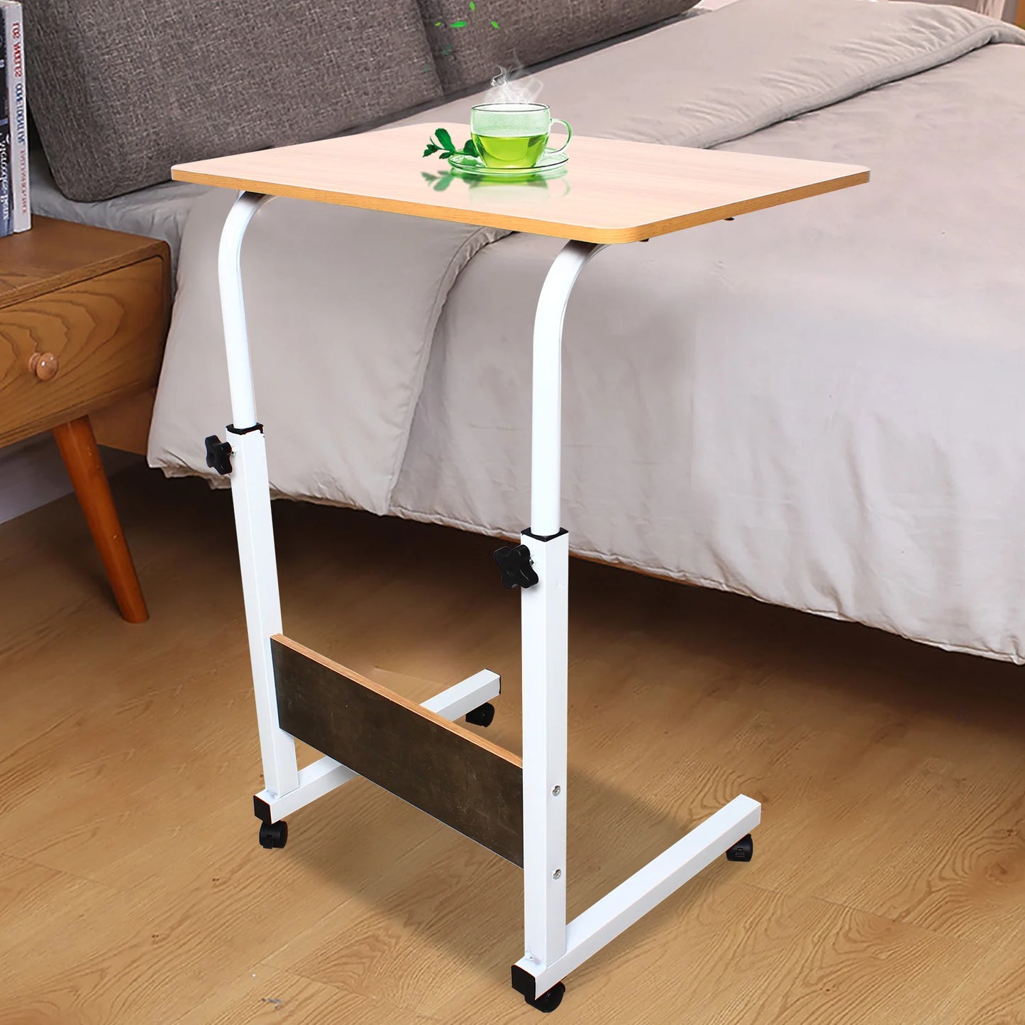 Versatile adjustable laptop desk with wheels