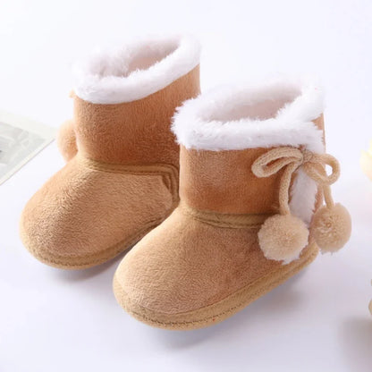 Soft sole fur snow boots