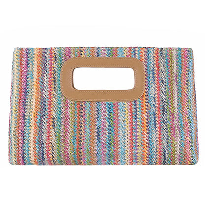 Women's straw woven raffia bag