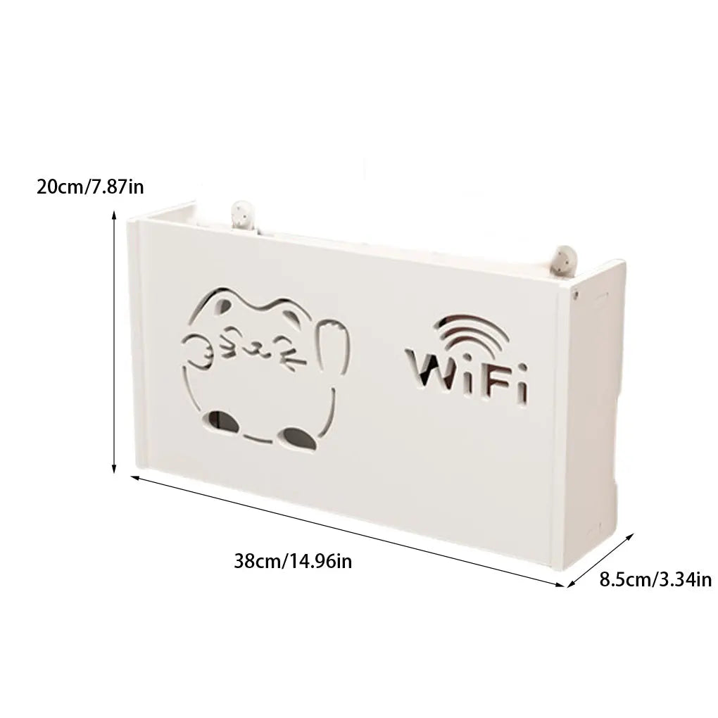 Wall mounted wireless router rack