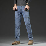 High Elasticity Slim Mid-waist Jeans
