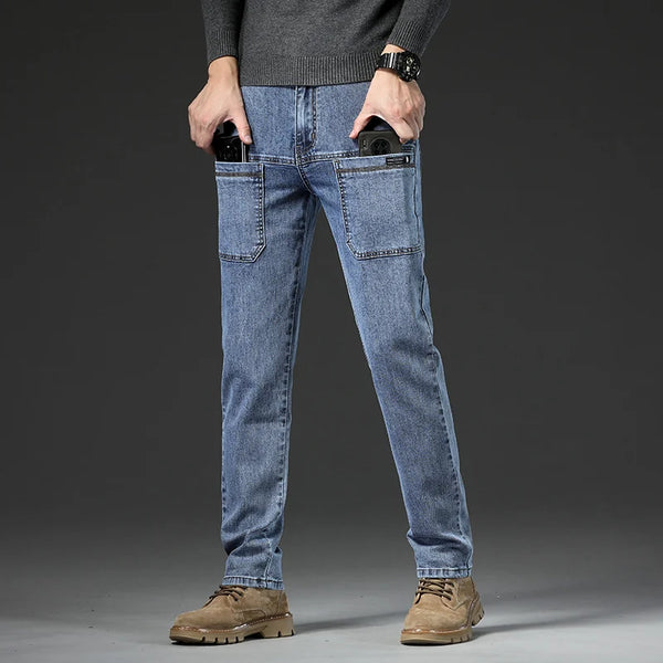 High Elasticity Slim Mid-waist Jeans