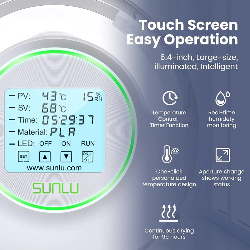 Fan LED Touch Screen for 3D Filament Dryer Printing Mate