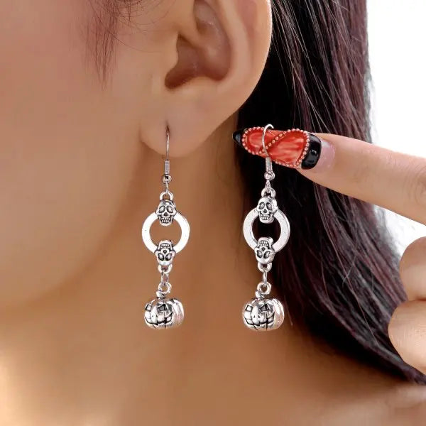 Gothic Vampire Bat Halloween Pendant Earring
