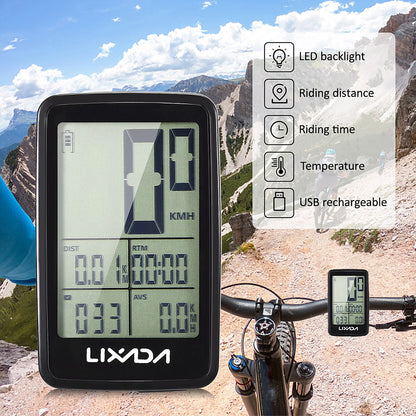Usb rechargeable wireless bike cycle computer