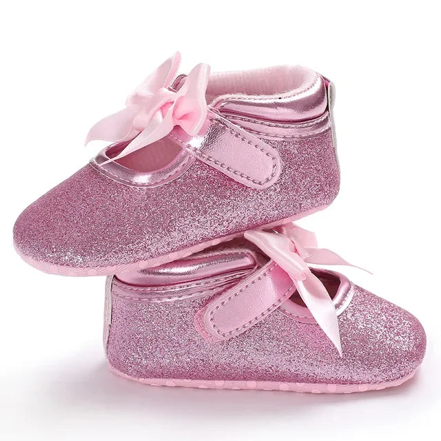 PU Princess Bow Heart Shoes