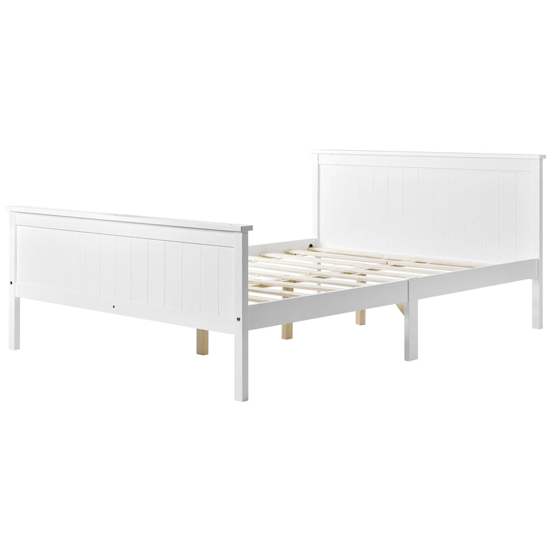Wooden Bed Frame with Headboard and Footboard