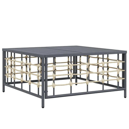 Anthracite poly rattan garden table