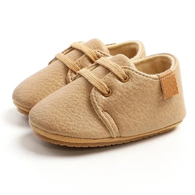 Solid leather non-slip sole baby shoes