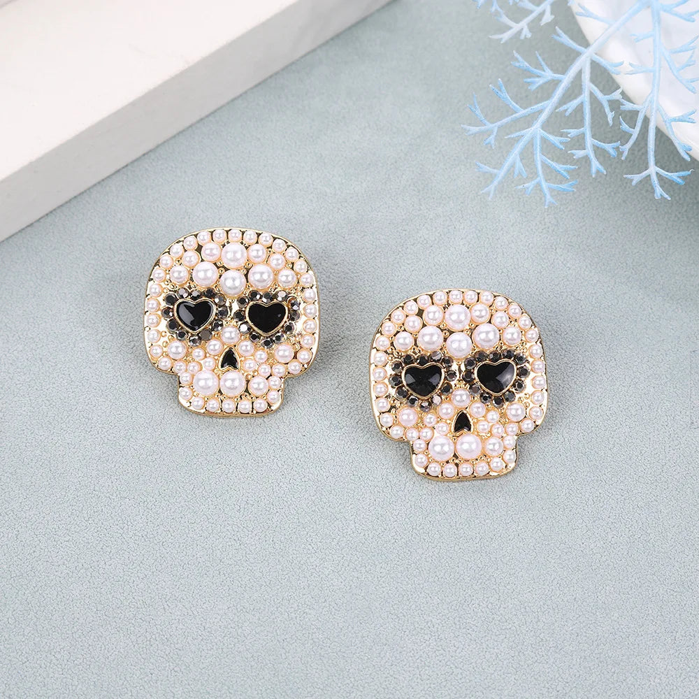 Creative Micro inlaid Pearl Halloween Earrings