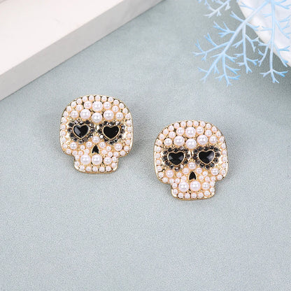 Creative Micro inlaid Pearl Halloween Earrings