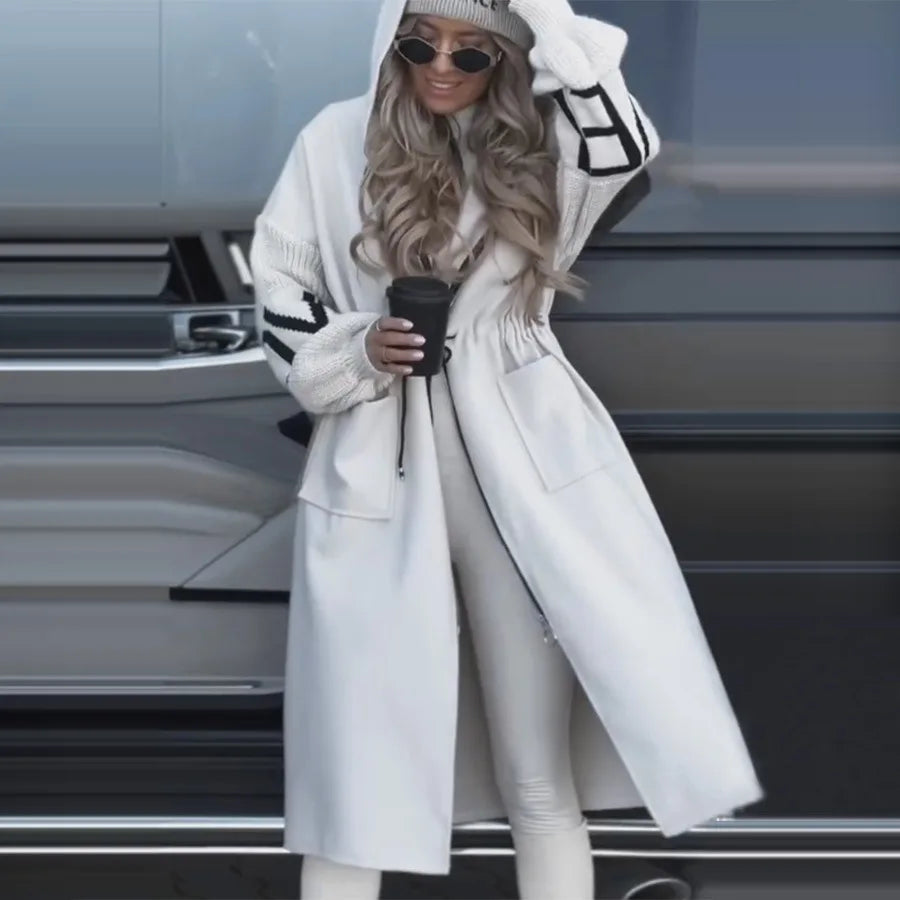 Casual patchwork long coat