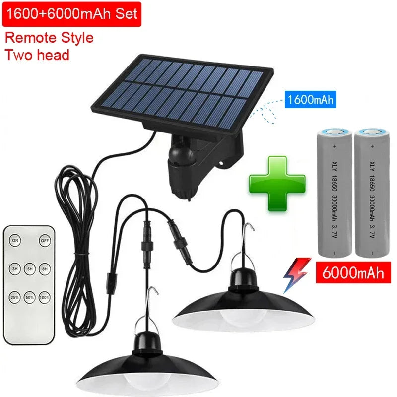 Solar pendant light with remote control