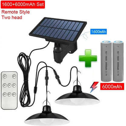 Solar pendant light with remote control