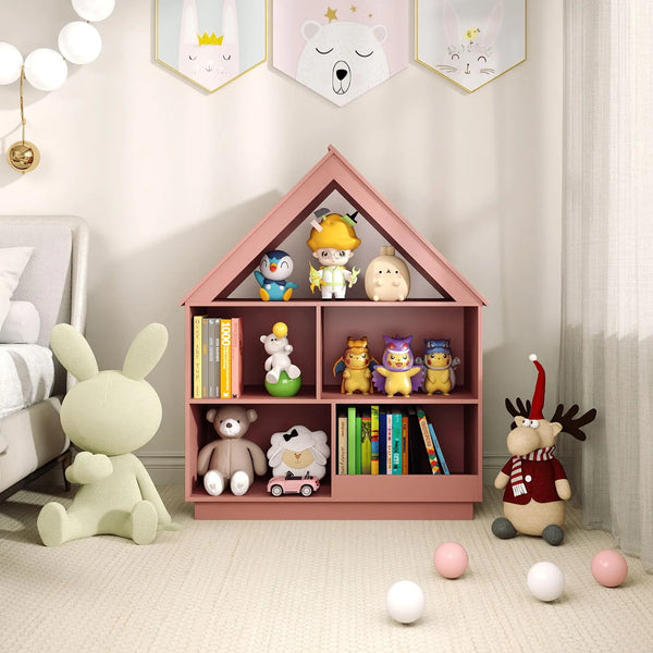 Bookshelf Wooden 5-cubby Kid's Dollhouse Toy