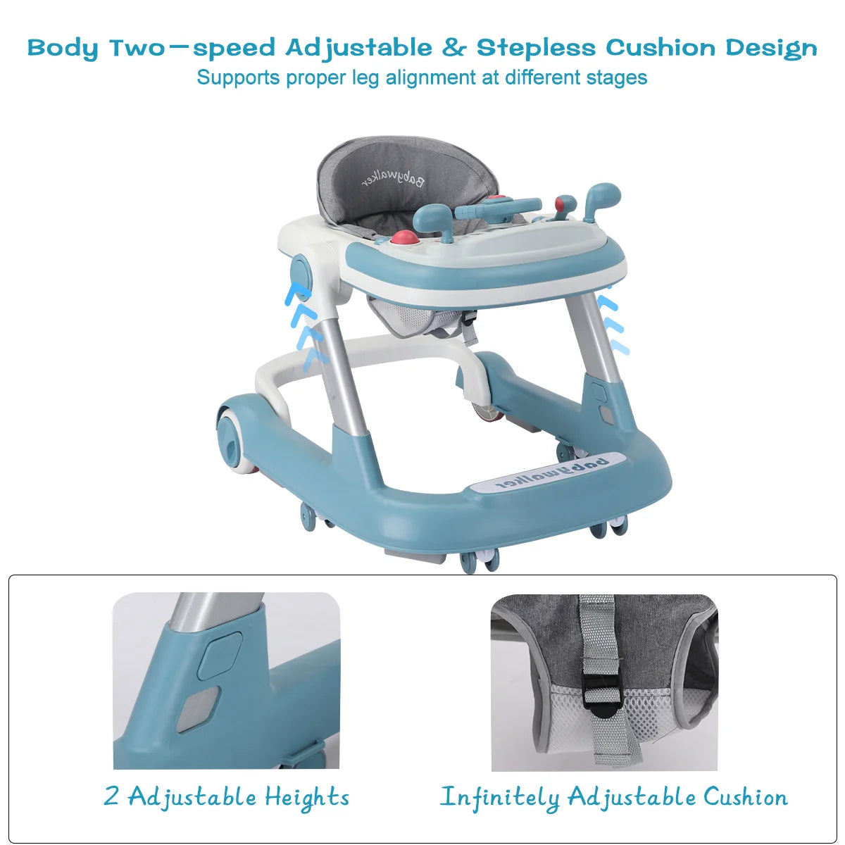 Foldable baby activity walker