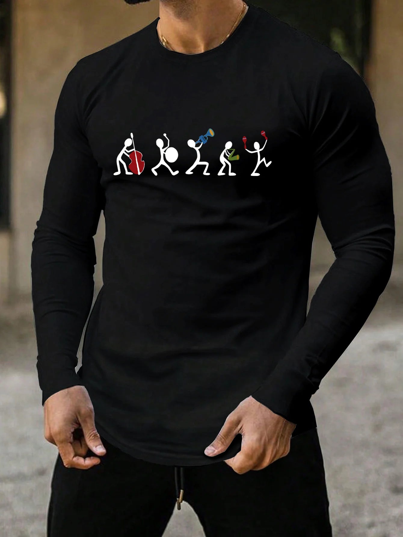 Trendy casual long-sleeved t-shirt