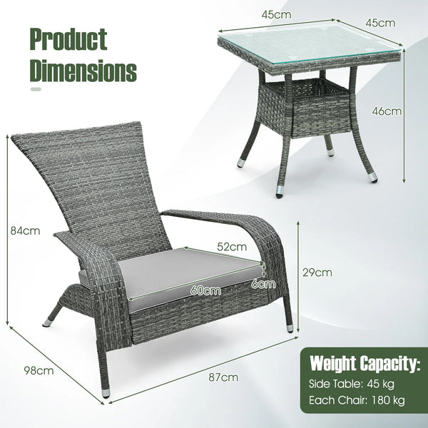 Outdoor Chairs and Coffee Table Set