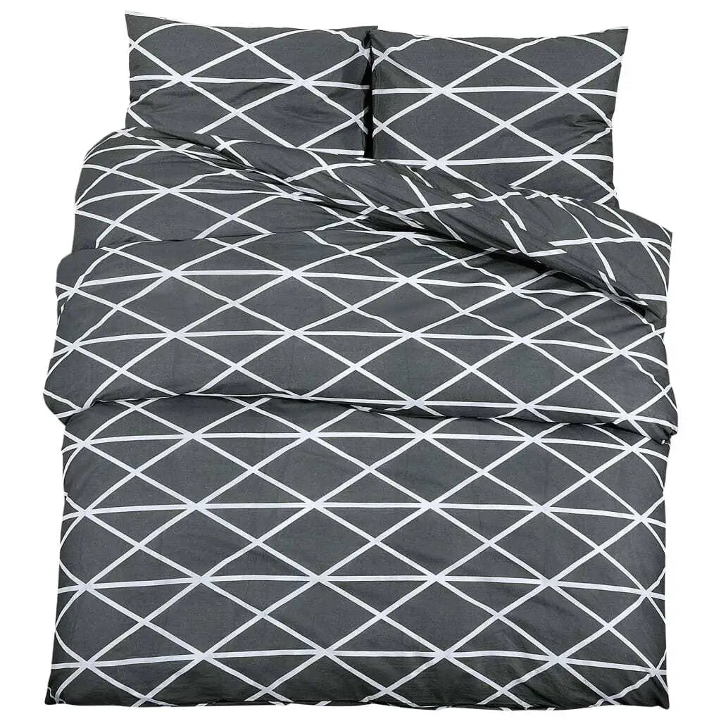 Luxury grey cotton duvet cover set