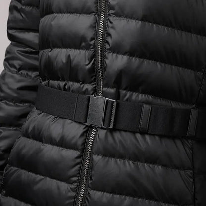 Winter cold proof warm mid-length hooded coat