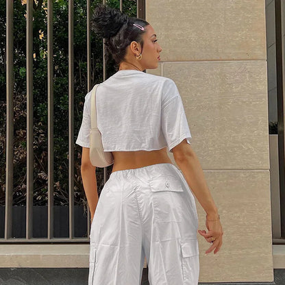 Women's knitted cargo pants