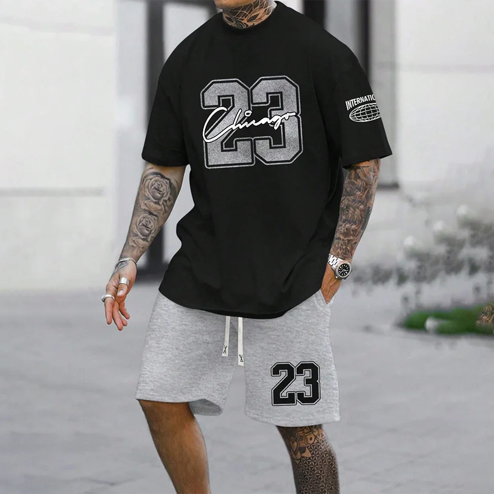 Loose digital print quick drying men's set