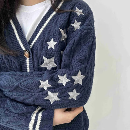 Midnight cardigan v-neck knitted sweater