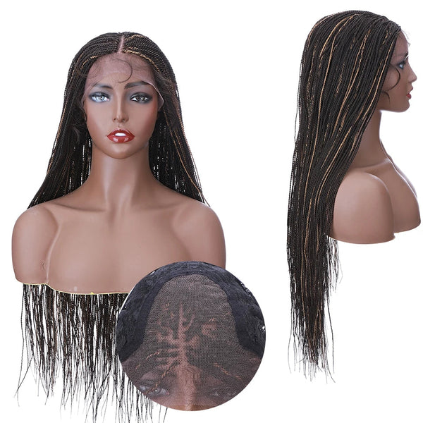 Long Straight Twist Braided Wigs with Lace Front