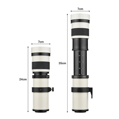 Camera mf super telephoto zoom lens
