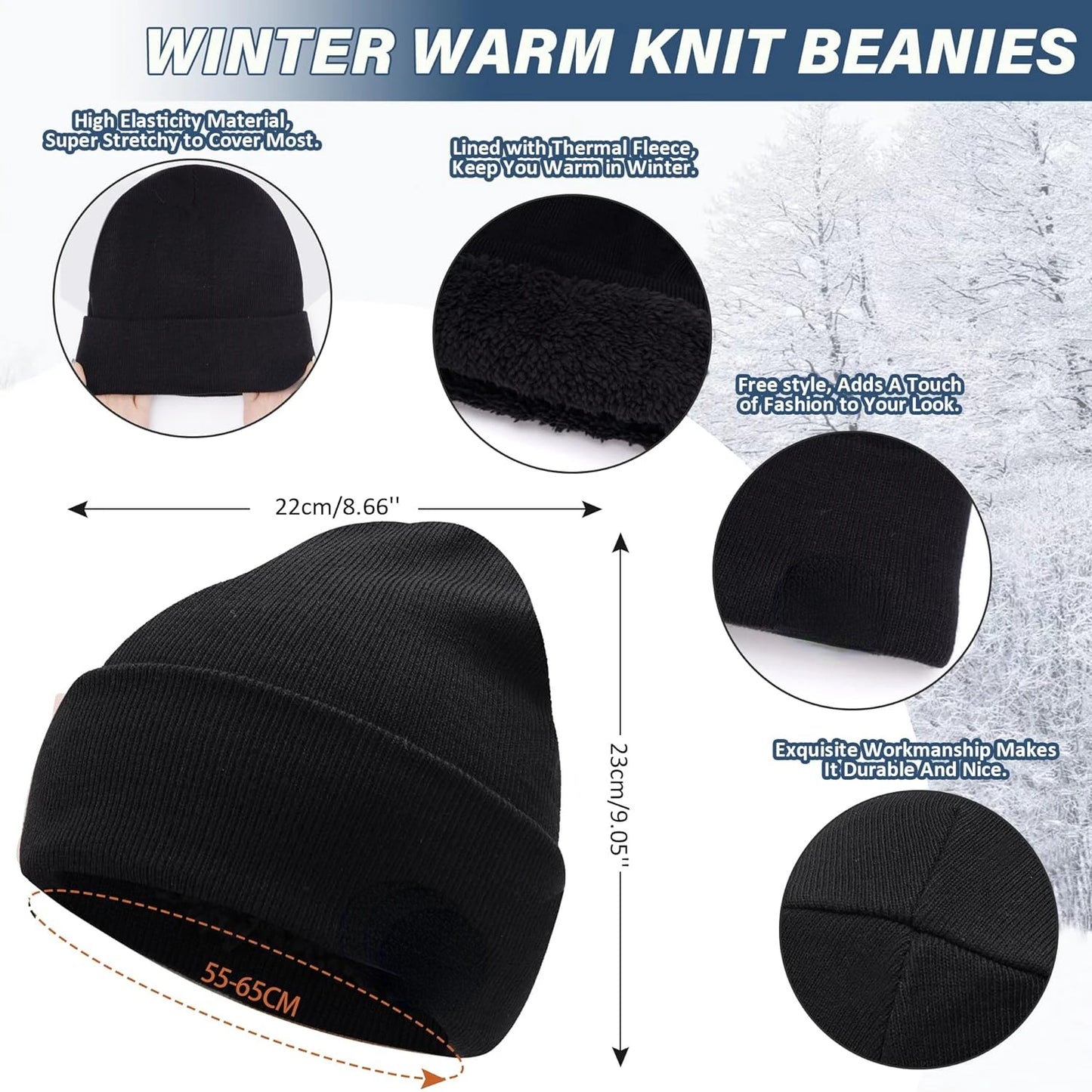 Stylish and cozy winter beanie set