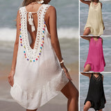 Hollow Out Crochet Splicing Beach Dress