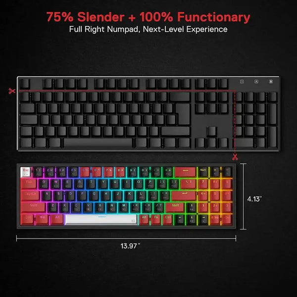 Wireless RGB USB LED Gaming Keyboard