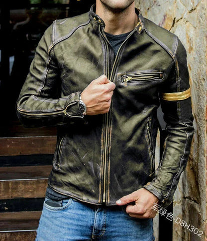 Men's casual leather fashionable jacket