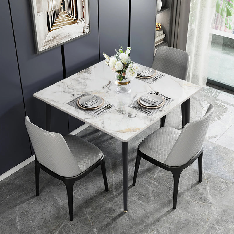 Dining Table with Sintered Stone Top and Metal Legs