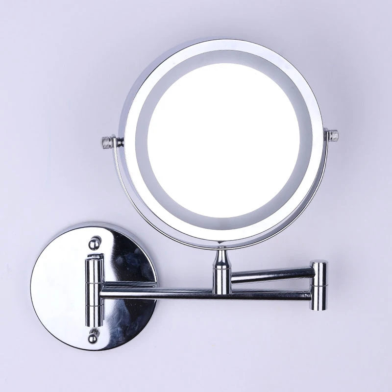 Wall mounted bathroom mirror with led light