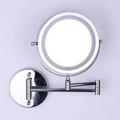 Wall mounted bathroom mirror with led light