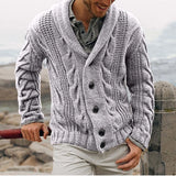 Fashion Lapel Men's Winter Knitted Sweater