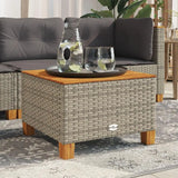 Poly Rattan & Acacia Wood Garden Table