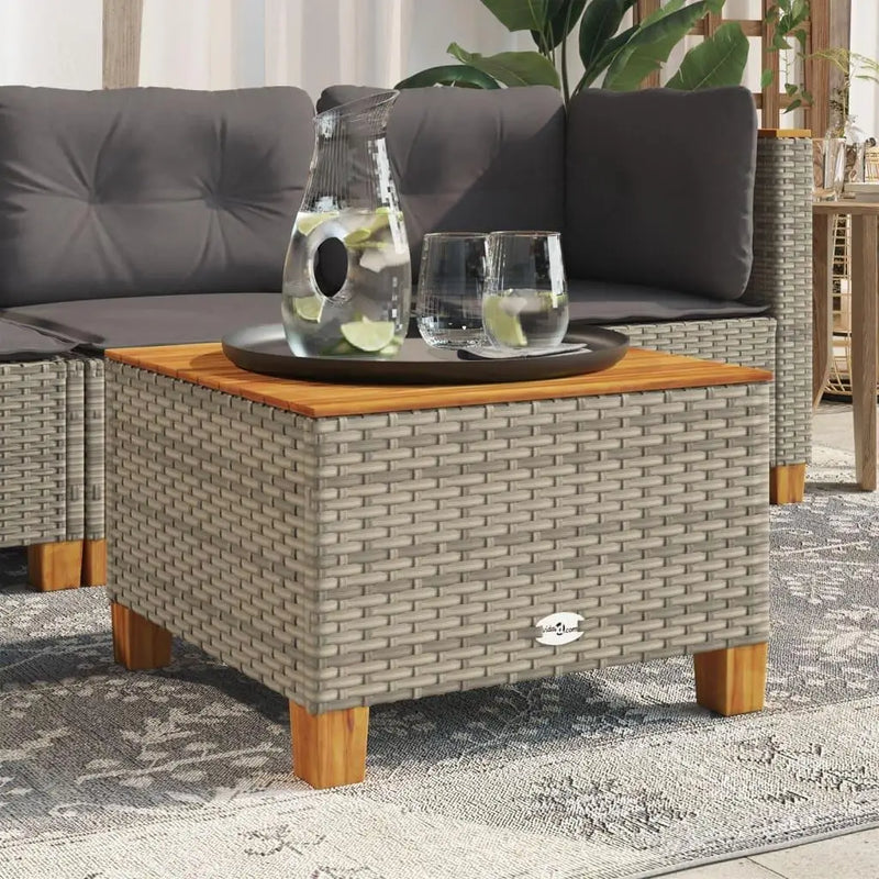 Poly Rattan & Acacia Wood Garden Table