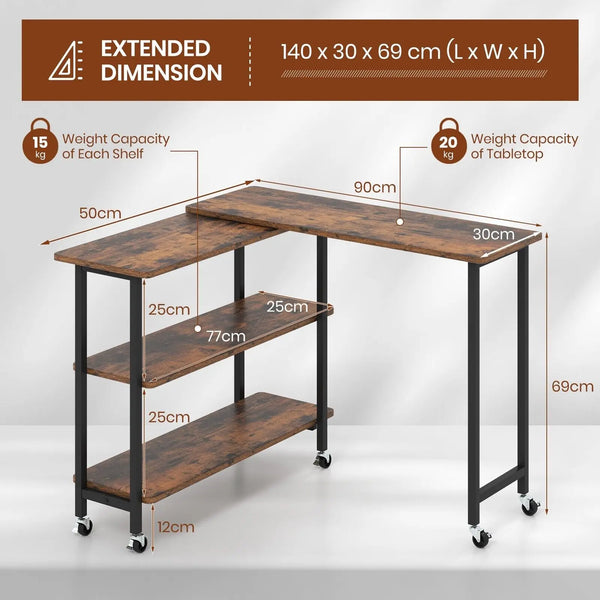 360° Rotating Corner Computer Desk